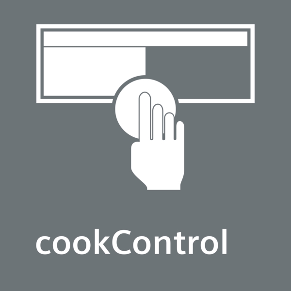 Grafik eines Touchscreens mit Hand und cookControl Schriftzug