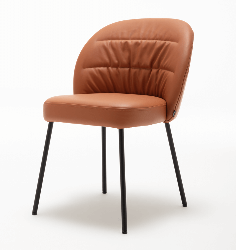 Rolf Benz Lederstuhl in braun/orange