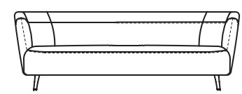 Illustration einer Designercouch vor weißem Hintergrund