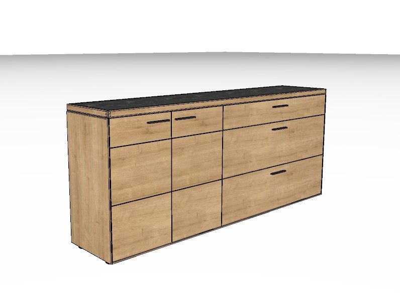 Wöstmann WM 2520 - Sideboard | Type 2173/2174 | B: 211,9 cm | Wildeiche massiv, Keramik