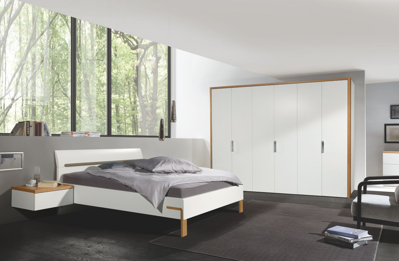 hülsta. Dream | Schlafzimmer-Set | 6-türiger Drehtürenschrank | 2 Hängekonsolen