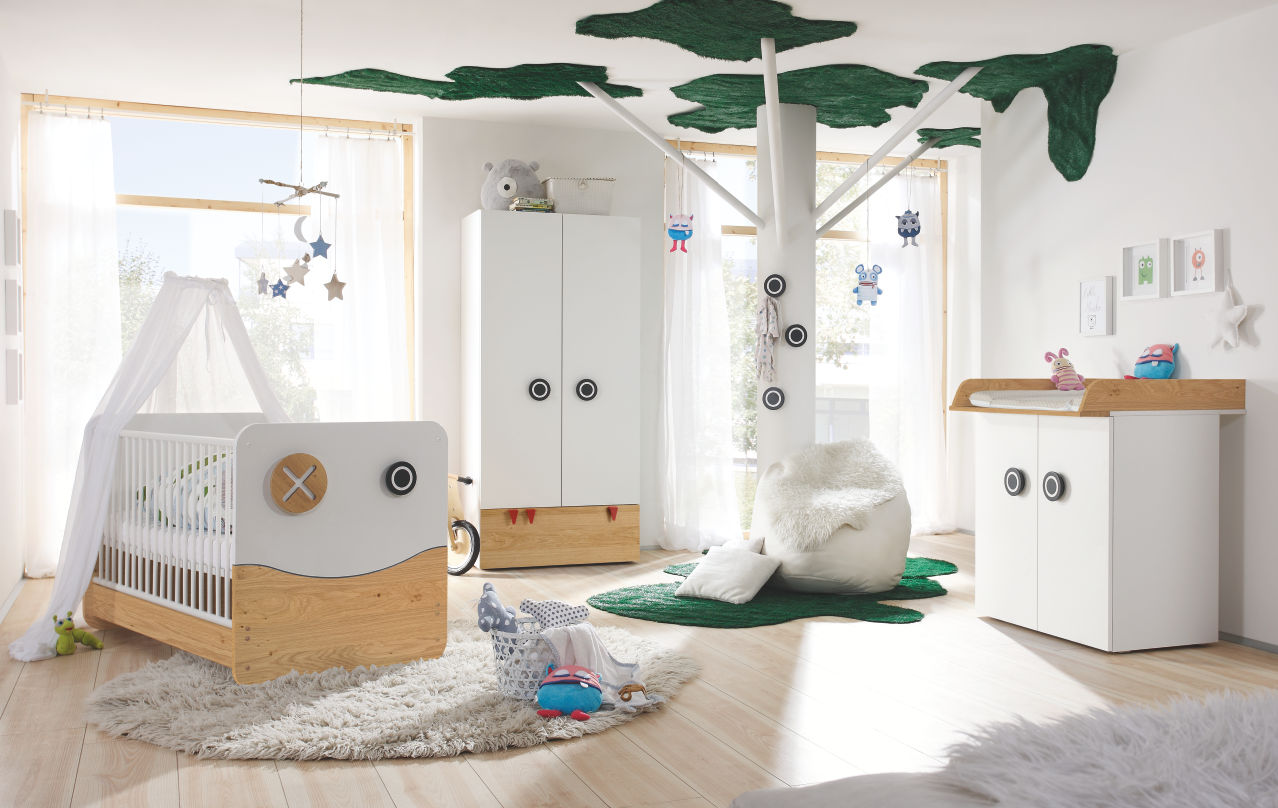 now! by hülsta. minimo | Baby- Kinderzimmer in Natureiche (Furnier)  | Vorzugskombination 990126