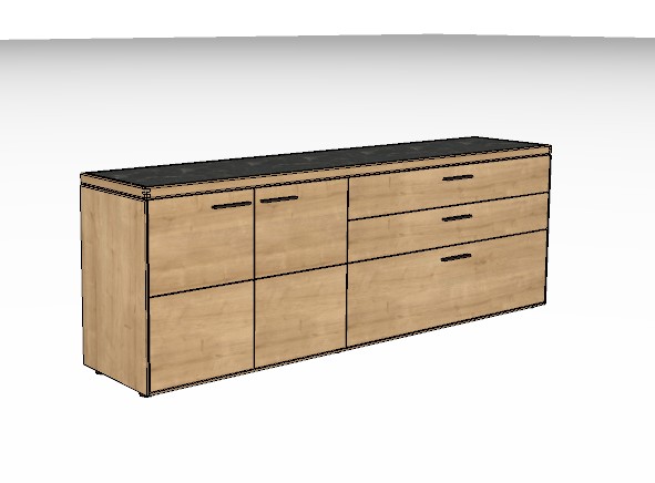 Wöstmann WM 2520 - Sideboard | Type 2153/2154 | B: 211,9 cm | Wildeiche massiv, Keramik