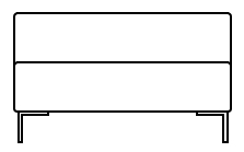 Illustration eines Sofaelements vor weißem Hintergrund freistil Rolf Benz 185