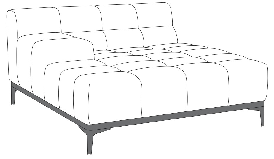 DW.O.D115121/D115122 designwerk Oasis - Recamiere Armteil | B: 144 cm | ohne Funktion | D115121/D115122