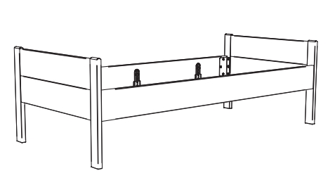 Illustration eines Bettes vor weißem Hintergrund
