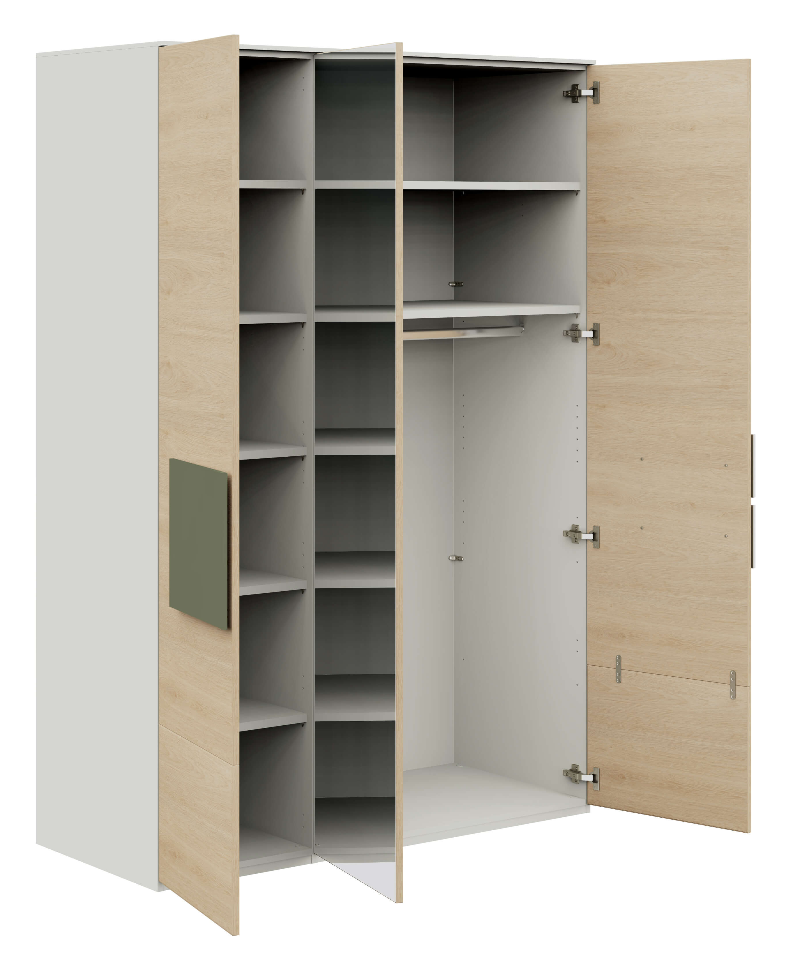 röhr bush clip - kleiderschrank mit 2 türen | 1 spiegeltür | b: 151,3 cm