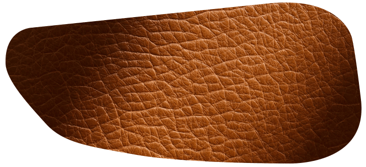 Nahaufnahme Lederbezug in orange braun