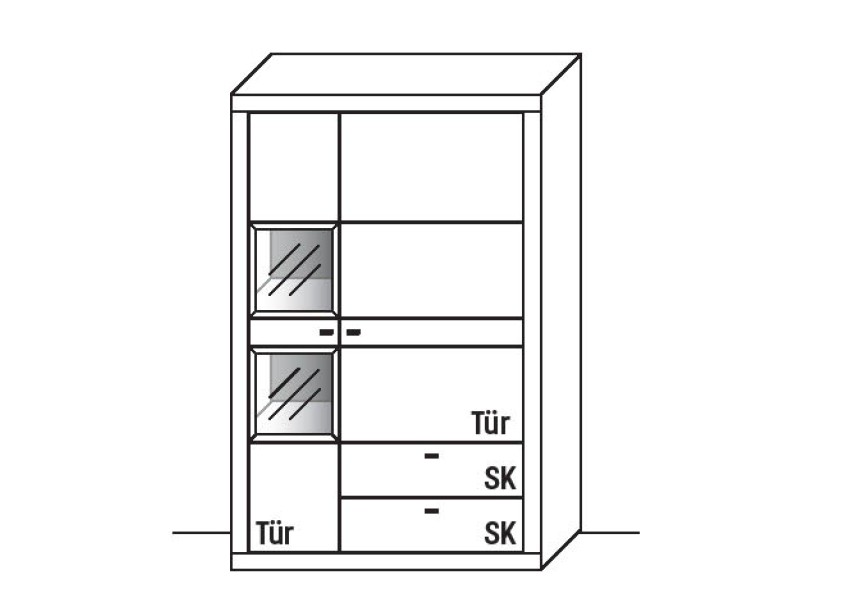 Illustration eines Schrankes vor weißem Hintergrund
