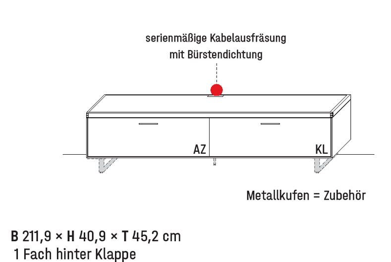 Wöstmann WM 2520 - Lowboard | Type 1163 | B: 211,9 cm | Wildeiche massiv
