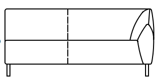 Illustration eines Sofaelements vor weißem Hintergrund freistil Rolf Benz 132