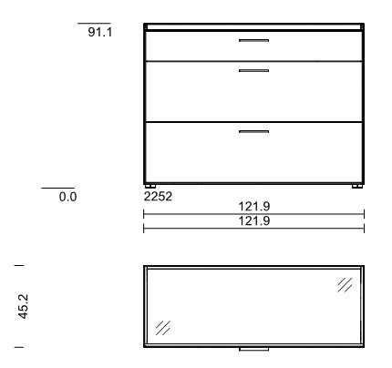 Wöstmann WM 2520 - Sideboard | Type 2252 | B: 121,9  cm | Wildeiche massiv, Keramik