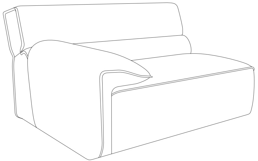 DW.V.D009105 designwerk Vola - Element 105 Armteil links | B: 120 cm | D009105