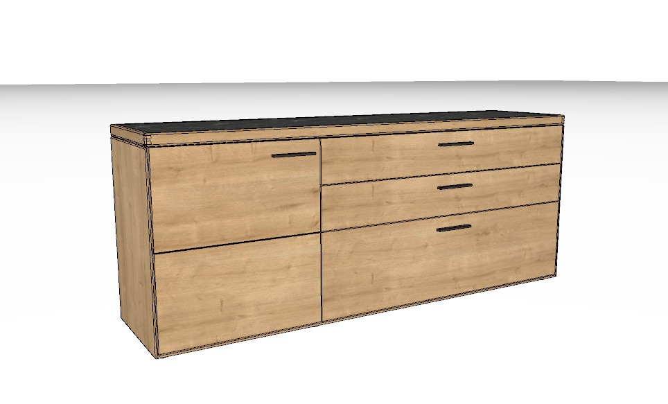 Wöstmann WM 2520 - Sideboard | Type 2873/2874 | B: 181,9 cm | Wildeiche massiv, Keramik