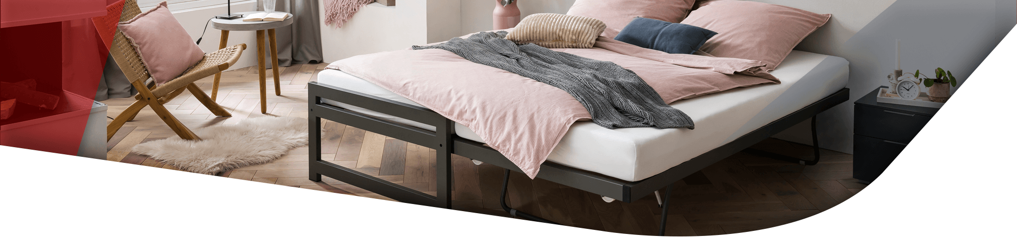 Kinderbett in Metall schwarz mit Gästebett