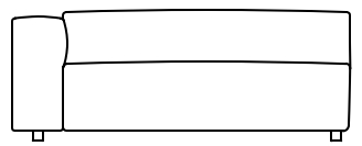 Illustration eines Sofaelements vor weißem Hintergrund freistil Rolf Benz 187