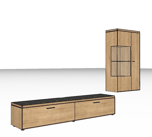 Wöstmann WM 2520 - Wohnwand | Type 0011/0111 | B: 303,8 cm | Wildeiche massiv, Keramik