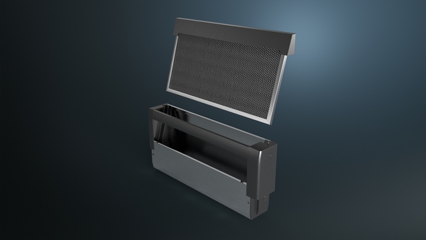 Lüftungsgitter mit abnehmbarem Filter in dunkler Umgebung