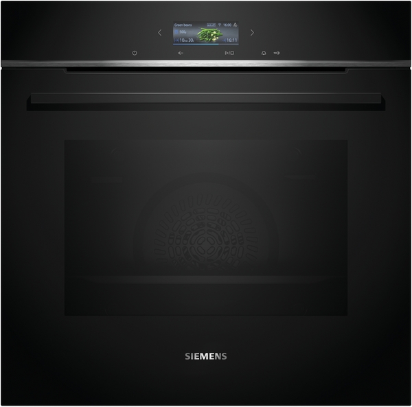 Siemens powerLine - Einbau-Backofen iQ700 (60x60 cm) | HB772G1B1 Moderner Siemens Einbau-Backofen in Schwarz mit digitalem Display