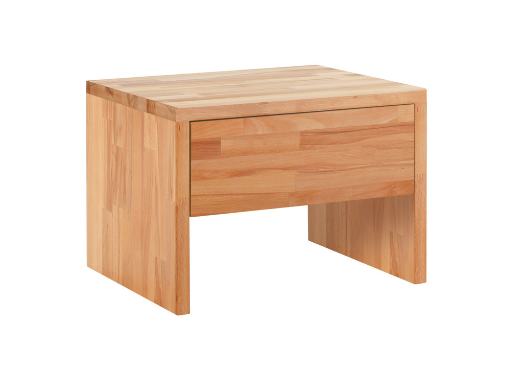 hellbrauner Nachttisch mit einer Schublade vor weißem Hintergrund Salva von Hasena