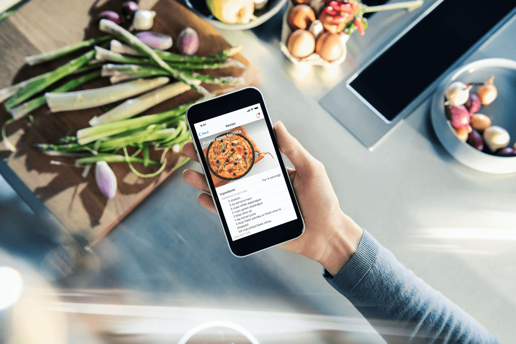 Ansicht eines Rezeptes auf der Rezeptevielfalt der HomeConnect App. 