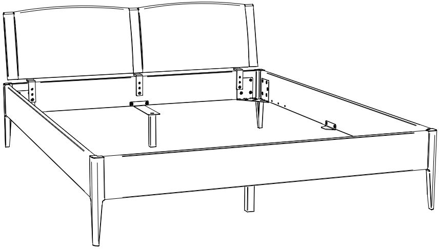 HA.5110.7507.5445 Hasena -  Lounge Bett Pistoia | Holzkopfteil gepolstert Comfy | Holzfuß Pile | versch. Größen & Farben konfigurierbar