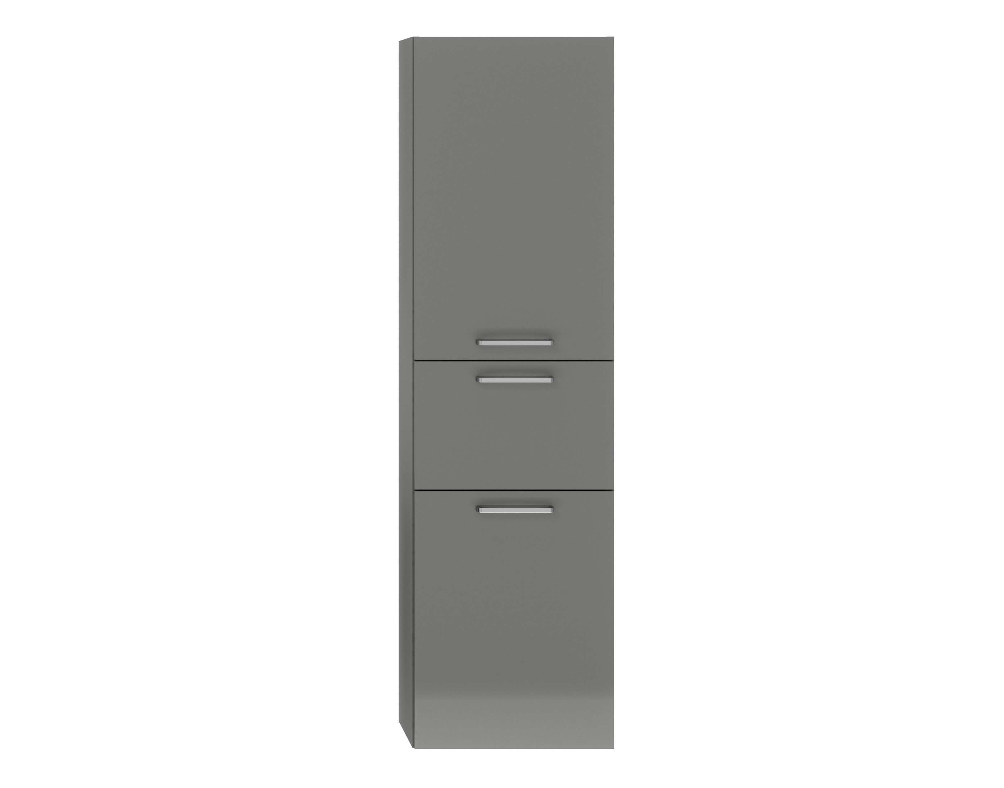 badschrank grau zwei türen eine schublade mit metallgriff nobilia