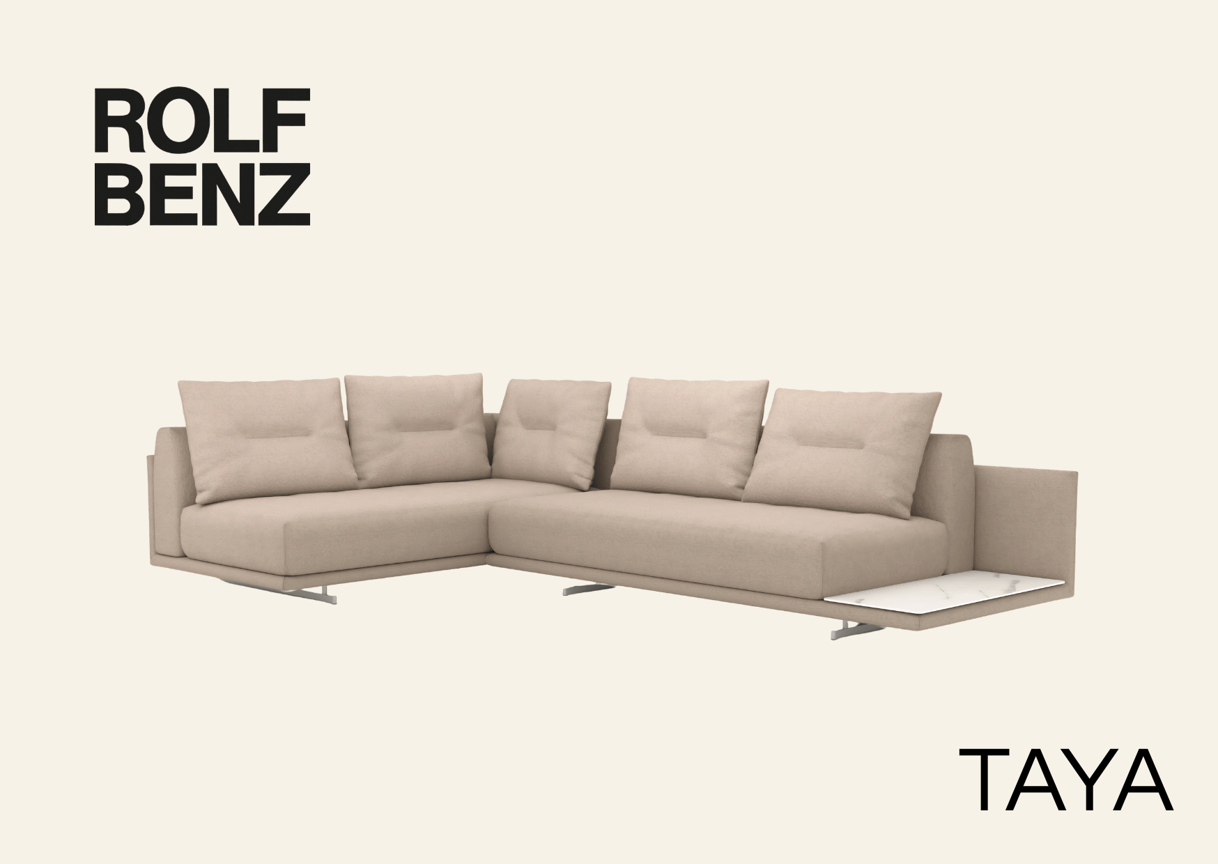 Outdoor Lounge in beige mit 4-5 Sitzplätzen
