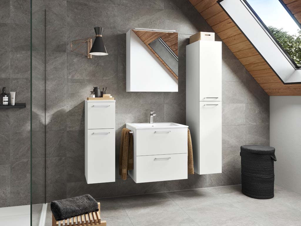 nobilia - Spiegelschrank, 1-türig, inkl. LED Aufsatzleuchte | B: 60 cm