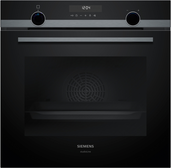 Siemens studioLine - Einbau-Backofen iQ500 (60x60 cm) INKL. 5 JAHRE GARANTIE | HB478G5B7 Siemens Einbauofen mit digitalem Display und Edelstahlgriffen