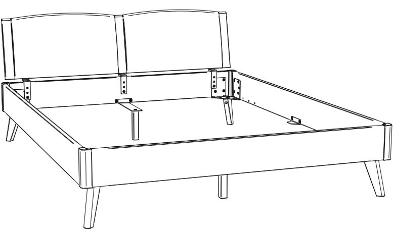 HA.5110.7507.7432.323 Hasena -  Lounge Bett Fabro | Holzkopfteil gepolstert Comfy | Holzfuß Masino | versch. Größen & Farben konfigurierbar