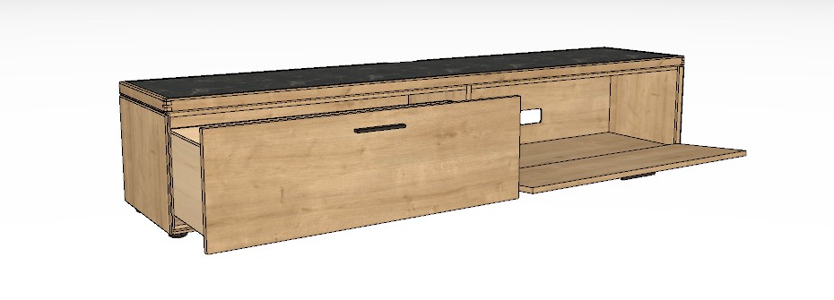 Wöstmann WM 2520 - Lowboard | Type 1153 | B: 211,9 cm | Wildeiche massiv, Keramik