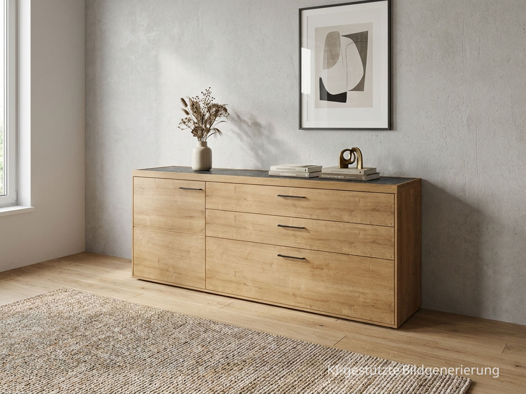 Wöstmann WM 2520 - Sideboard | Type 2873/2874 | B: 181,9 cm | Wildeiche massiv, Keramik