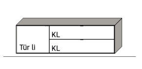 Illustration eines Hängelowboards vor weißem Hintergrund