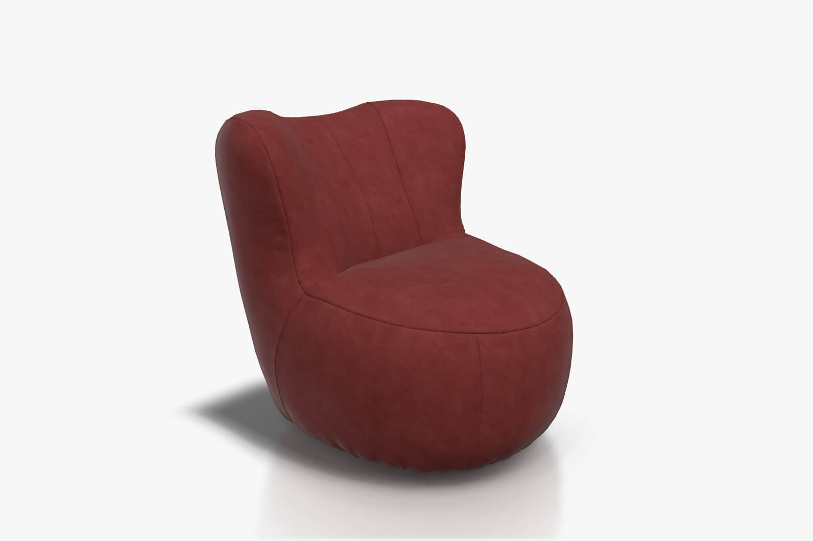 freistil Rolf Benz 173 - Sessel (Loungesessel) | Leder, braunrot 9223 Ein roter, eleganter Samtsessel mit abgerundeten Formen, ideal für das Wohnzimmer