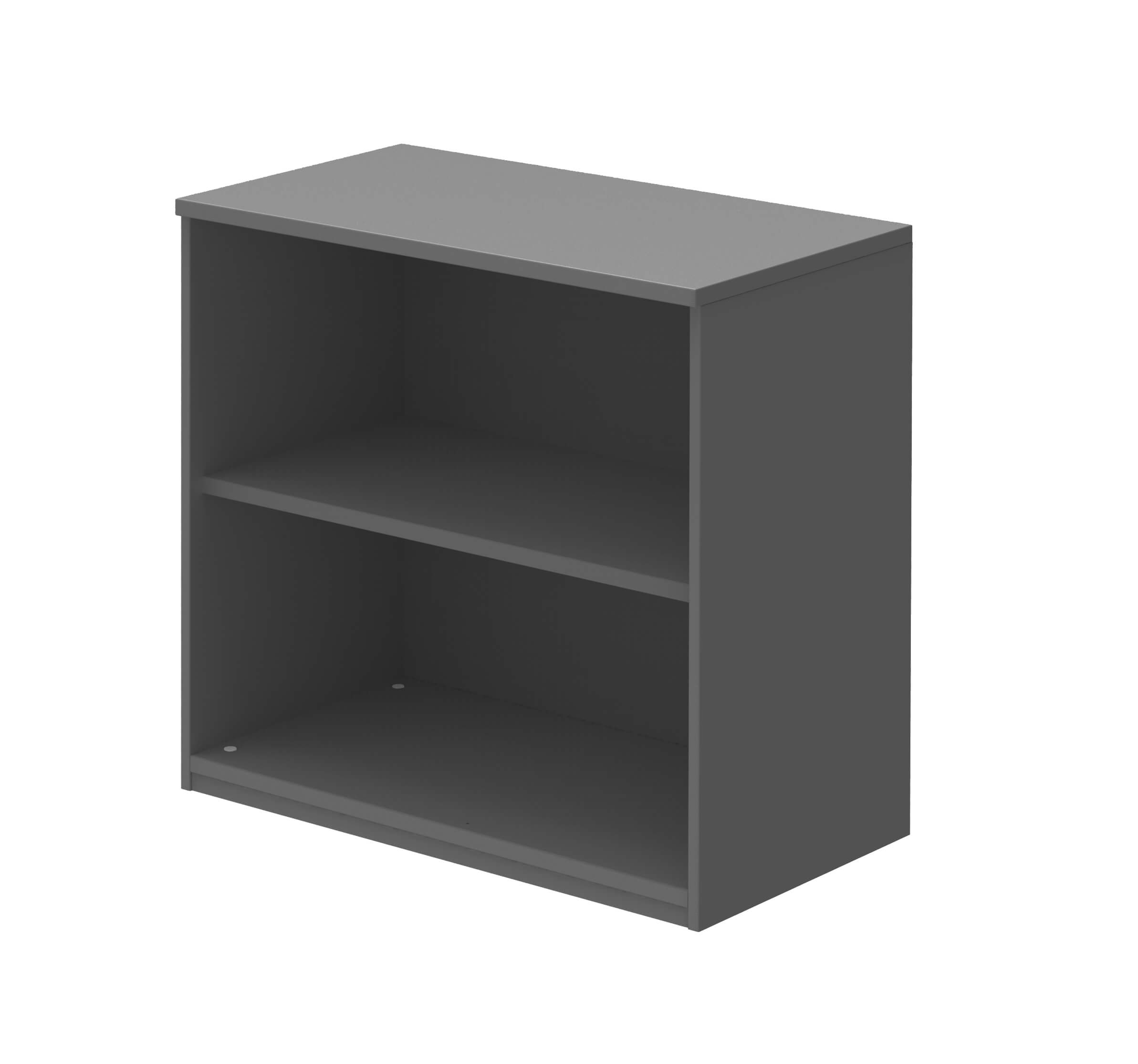 Röhr Bush. techno - offenes Regal | B: 80,0 cm | anthrazit Ein graues Regal mit zwei offenen Fächern, ideal für die Aufbewahrung im Büro oder Wohnzimmer.