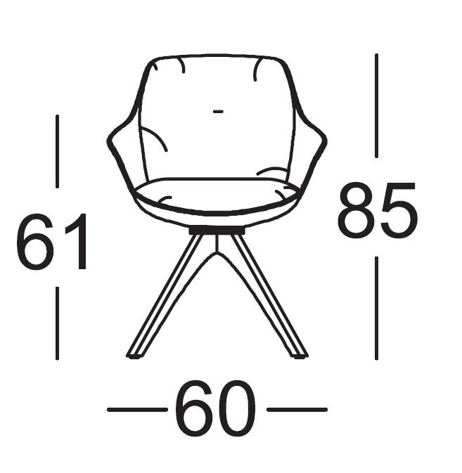 Rolf Benz. 600 | Stuhl mit Kunststoffschale | Vierfuß Holz | mit oder ohne Drehfunktion