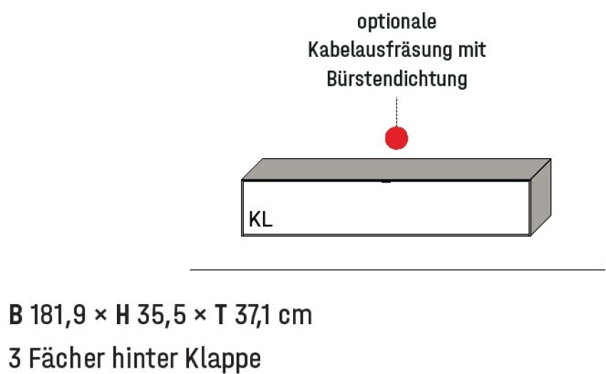 Illustration eines Hängeelements mit Bezeichnung vor weißem Hintergrund
