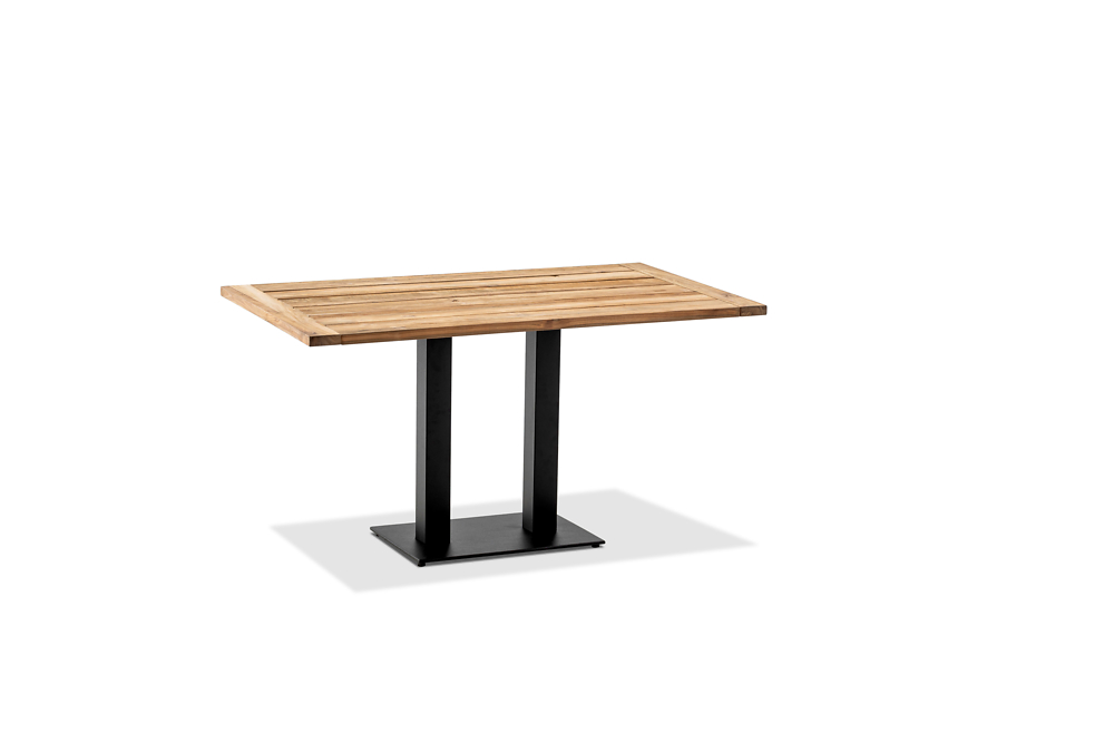 Niehoff Garden. Bistro | G500 | Tisch, rechteckig | 140 x 95 cm | Stahl anthrazit/Teak geölt