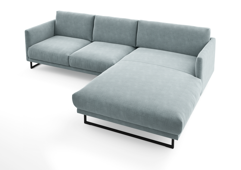 Stilvolles graues Ecksofa mit Metallfüßen, ideal für modernes Wohnzimmerdesign