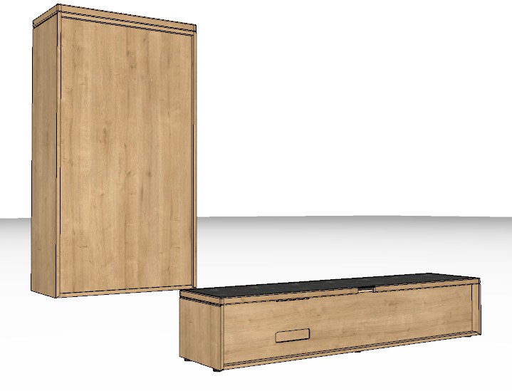 Wöstmann WM 2520 - Wohnwand | Type 0011/0111 | B: 303,8 cm | Wildeiche massiv, Keramik