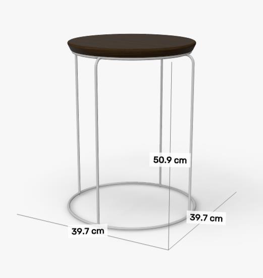 Gestell: RAL 7047 Telegrau | Tischplatte: Eiche massiv braun gebeizt (Type 151-313)