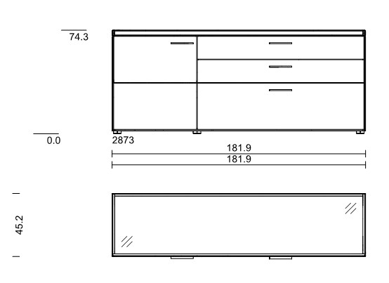 Wöstmann WM 2520 - Sideboard | Type 2873/2874 | B: 181,9 cm | Wildeiche massiv, Keramik