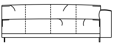 Illustration eines Sofaelements vor weißem Hintergrund freistil Rolf Benz 136