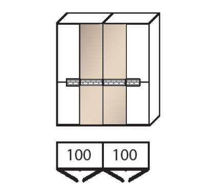2 x Mattierter Parsolspiegeltüren bronze