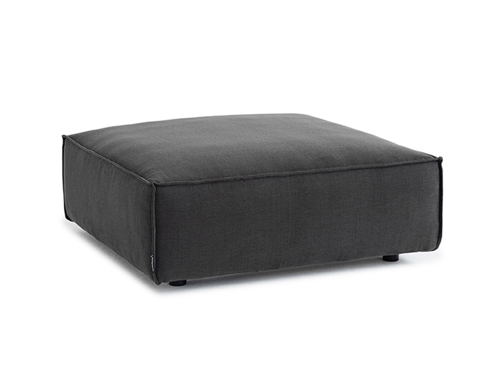 designwerk Puzzle - Polsterelement | 90x90 cm Schwarzer quadratischer Sitzpouf aus Stoff in modernem Design