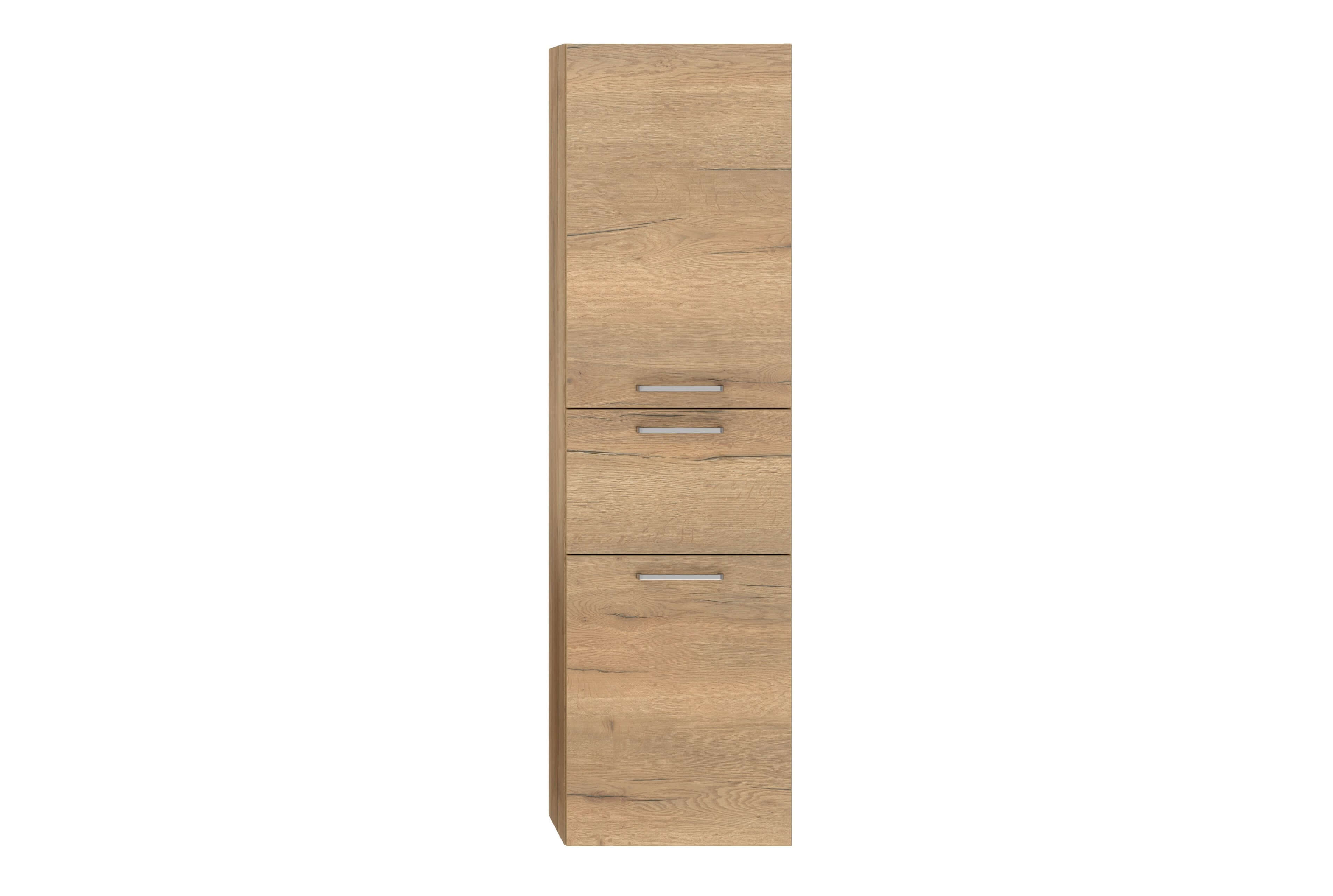 Badschrank braun mit zwei Türen und einer Schublade nobilia