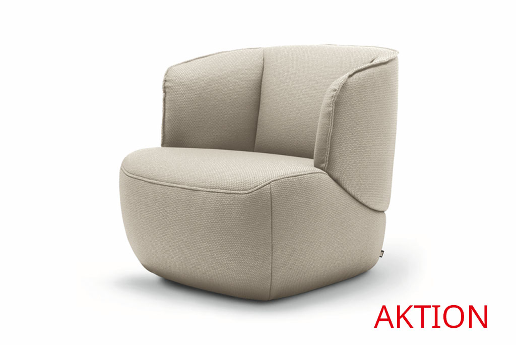 Bequemer beigefarbener Polstersessel mit modernem Design für Wohnzimmer
