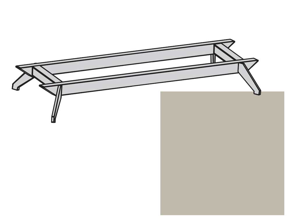 Gestell, pulverbeschichtet Lack seidengrau