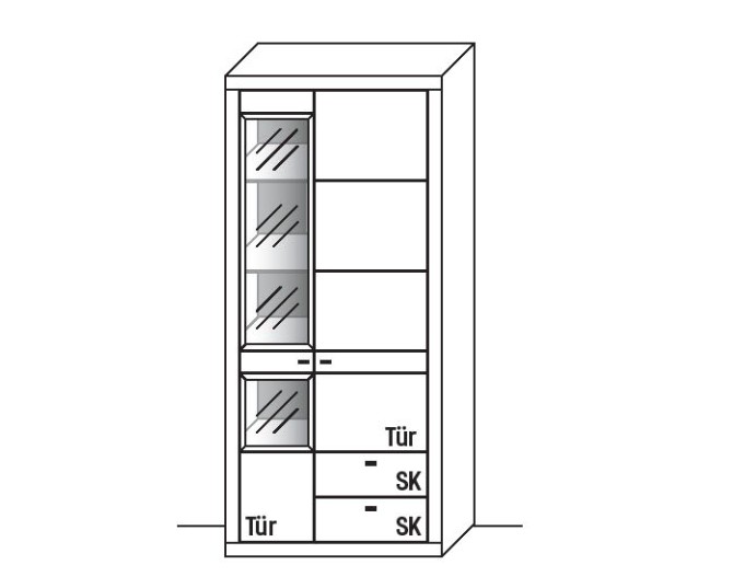 Illustration eines Schrankes vor weißem Hintergrund